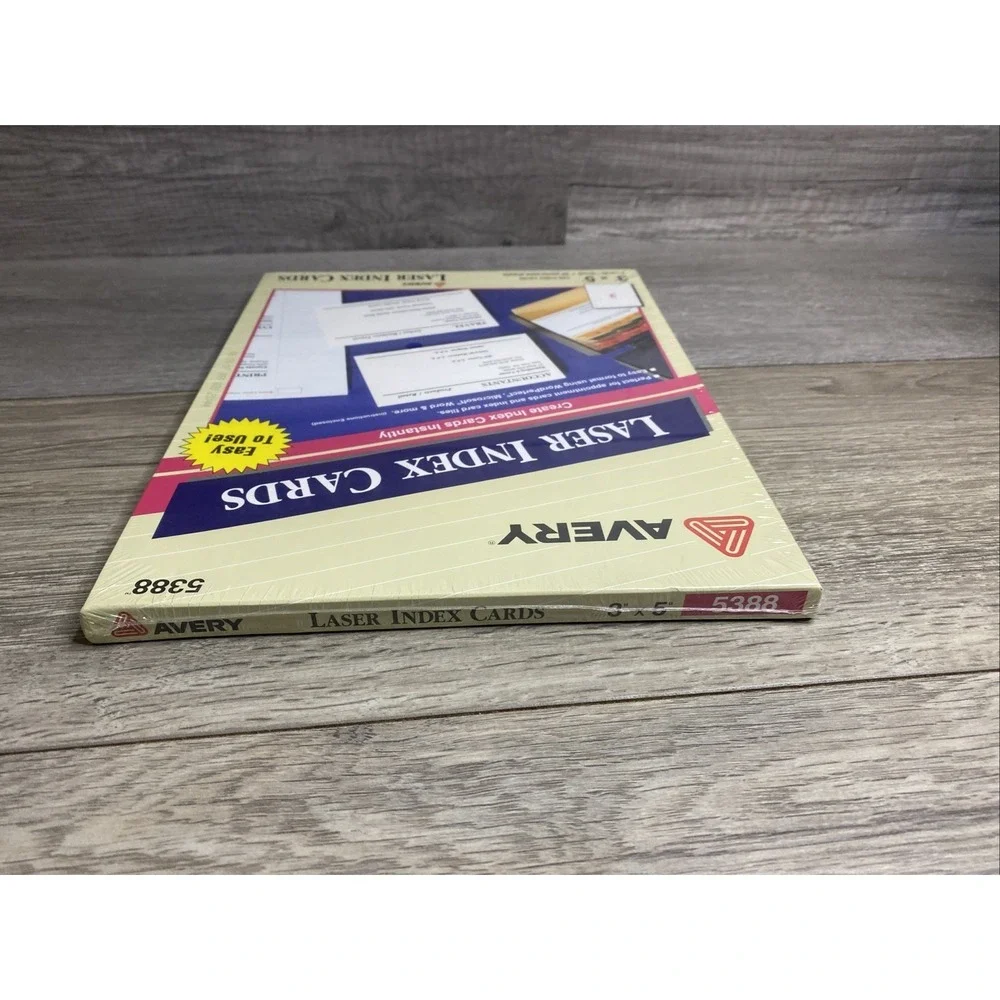 Avery 5388 Printable Laser Index Cards 3 x 5 50 Sheets 150 Cards NEW SEALED